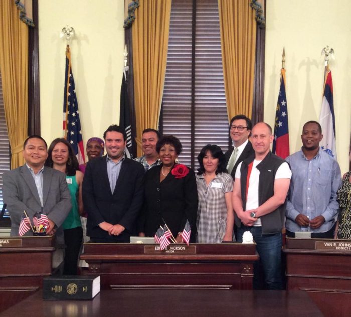 International Visitors at the courthouse in Savannah